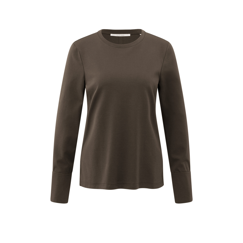 YAYA Jersey top met lange mouwen en geweven manchetten 