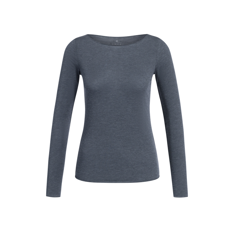 YAYA Top met lange mouwen en ronde hals odyssey gray