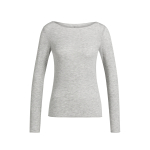 YAYA YAYA Top met lange mouwen en ronde hals medium grey melange