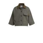 YAYA Oversized wolmix jas met contrasterende kraag en tailleband