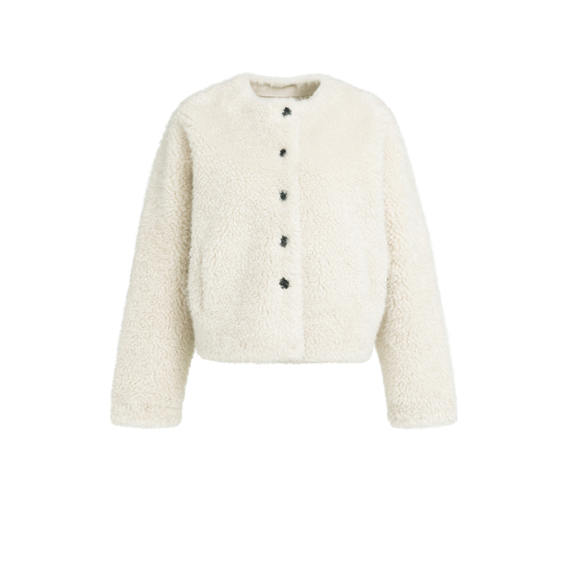 YAYA Oversized korte jas van imitatiebont
