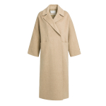 YAYA Extra lange geweven wollen jas brown