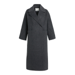 YAYA Extra lange geweven wollen jas black