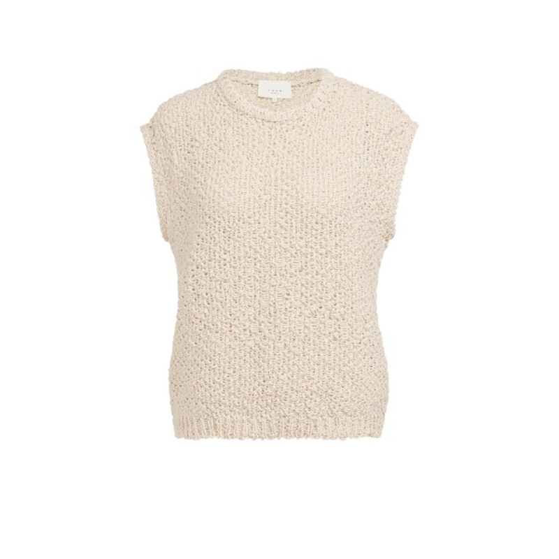 YAYA Textured sleeveles sweater cloud creme white
