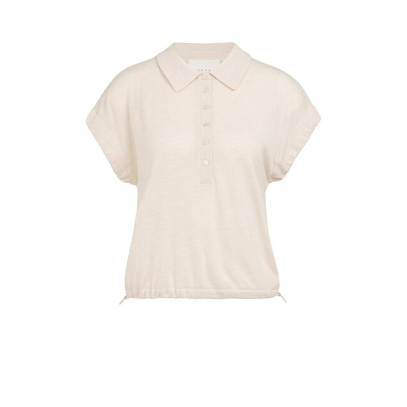 YAYA Knitted polo with cord at bottom
