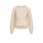 YAYA Mesh stitch raglan sweater cloud creme white