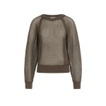 YAYA Mesh stitch raglan sweater washed brown