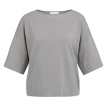 YAYA Boothals oversized fjingebreid t-shirt cloud grey
