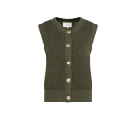 YAYA Textured sleeveless cardigan army green