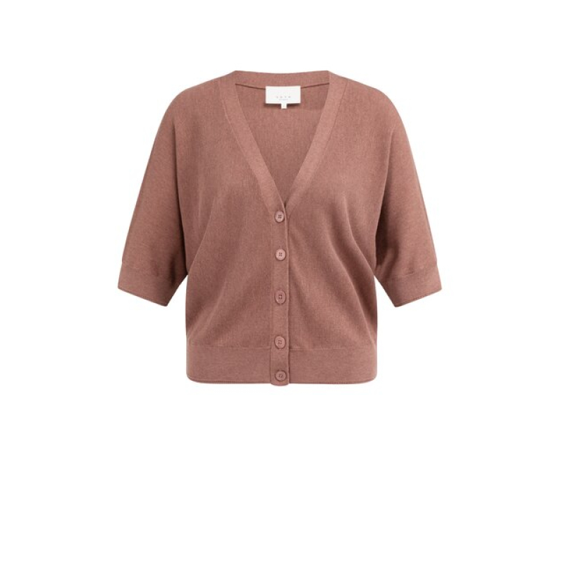 YAYA Batwing cardigan burlwood pink melange