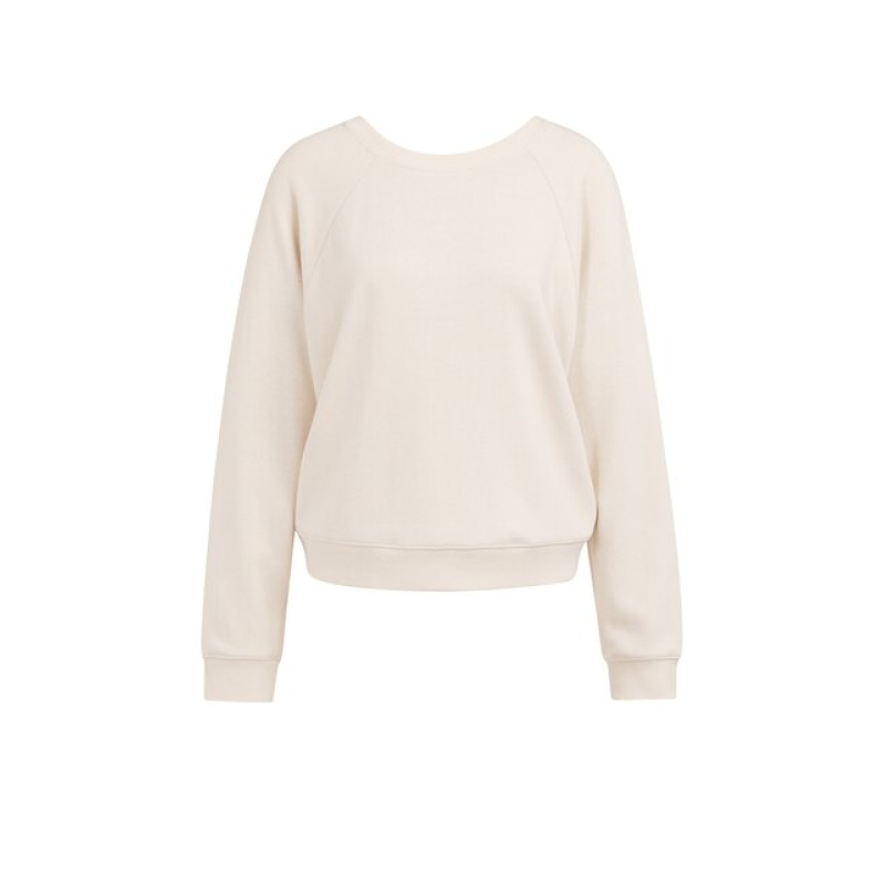 YAYA Sweatshirt with wrap detail creme beige