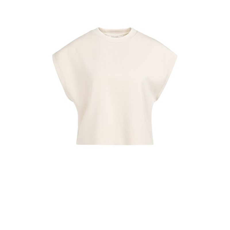 YAYA Sleeveless boxy sweatshirt cloud creme white