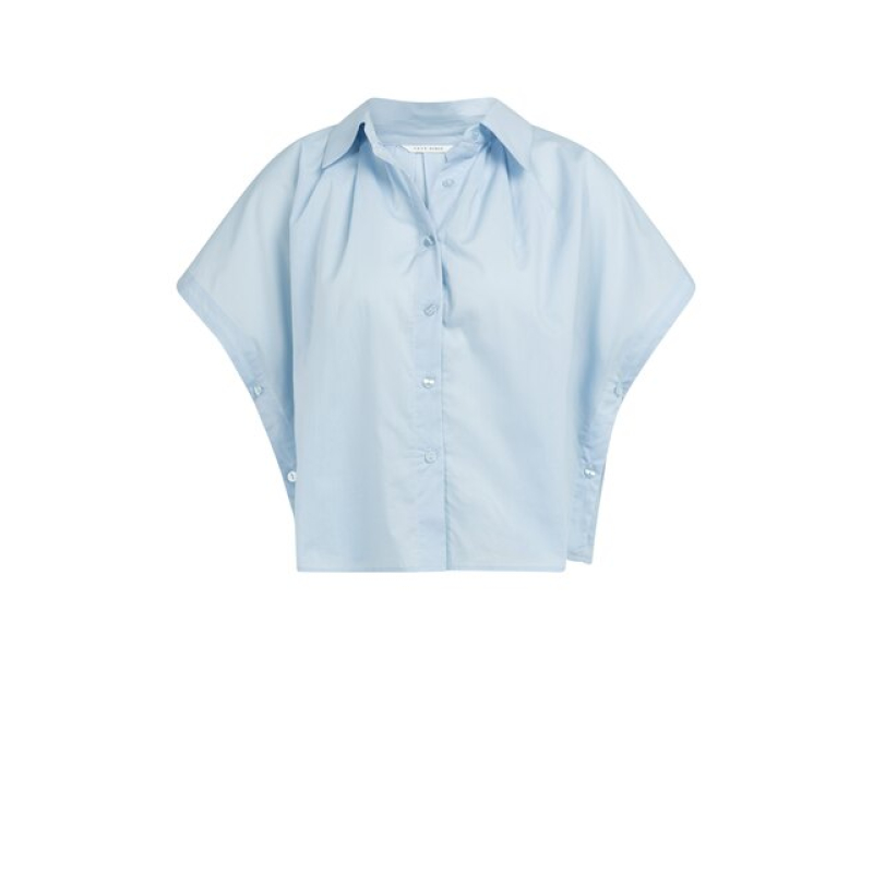 YAYA Sleeveless blouse with button light blue