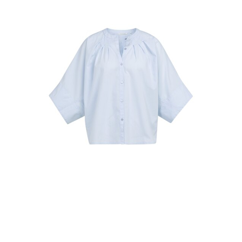 YAYA Batwing blouse with back pleat light blue