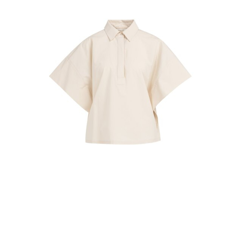 YAYA Blouse with sleeve detail cloud creme white