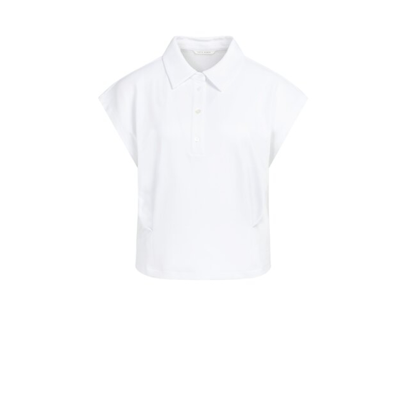 YAYA Jersey blouse with darts pure white