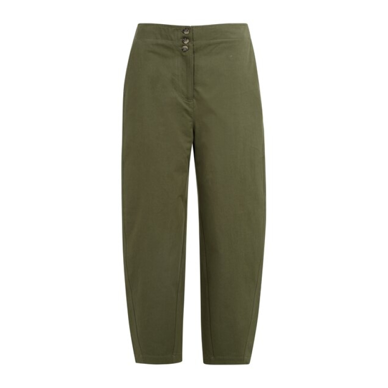 YAYA High waist barrel leg trousers army green