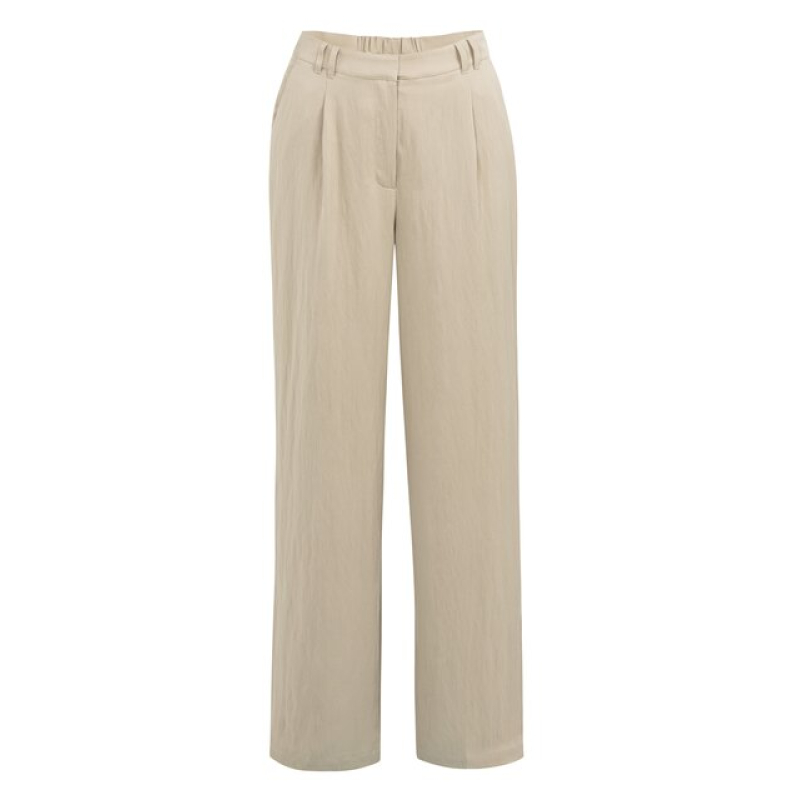 YAYA Woven wide leg trousers L32 crockery brown