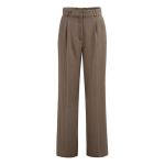 YAYA Woven wide leg trousers L32 washed brown