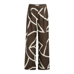 YAYA Woven printed wide leg trousers chocolate dessin