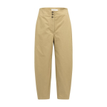 YAYA High-waist barrel-leg broek met knoopdetail safari brown