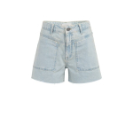 YAYA Loose fit colored worker short light denim