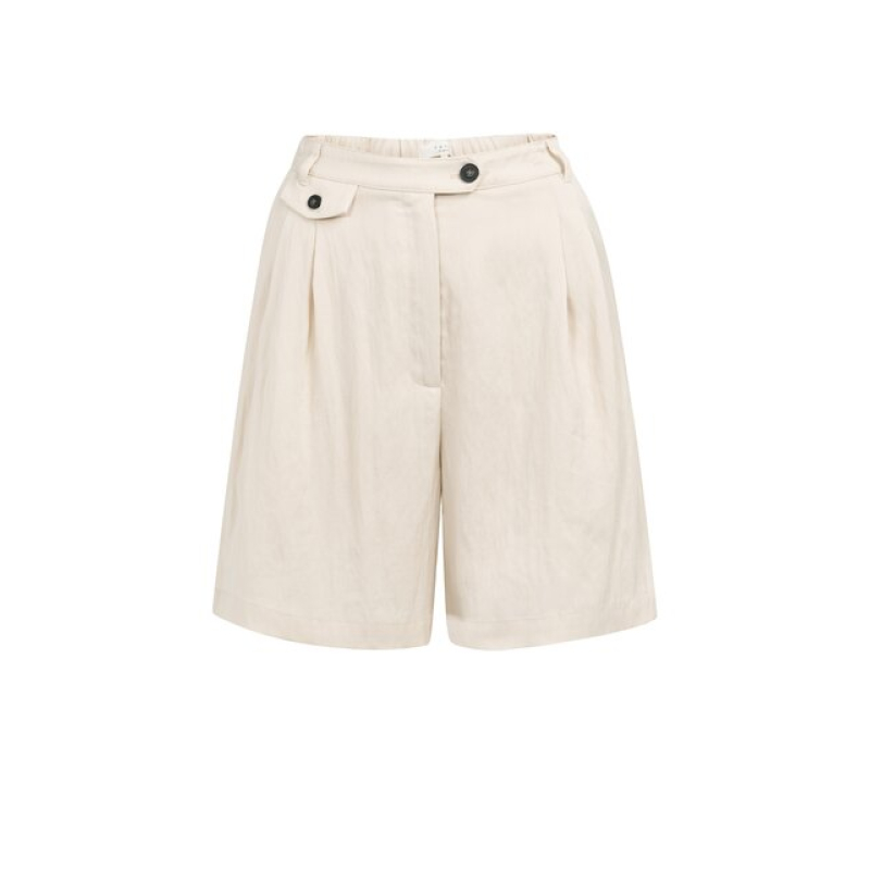 YAYA Woven longer length bermuda short cloud creme white
