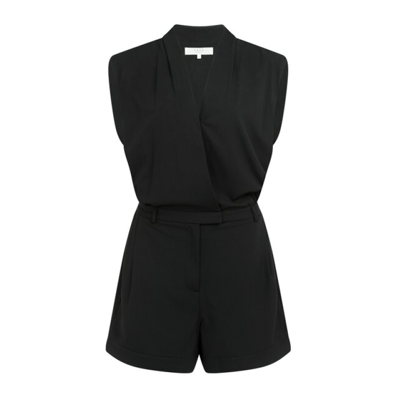YAYA Woven sleeveless jumpsuit black