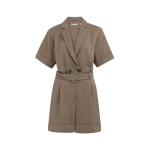 YAYA Woven loose fit playsuit washed brown
