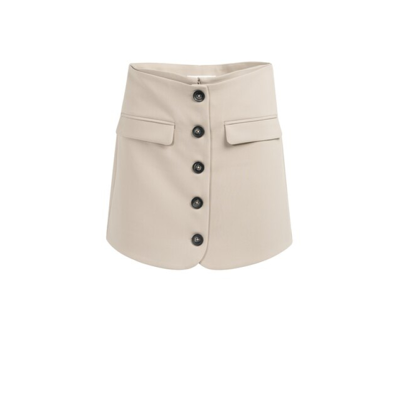 YAYA Woven mini skort with pockets crockery brown