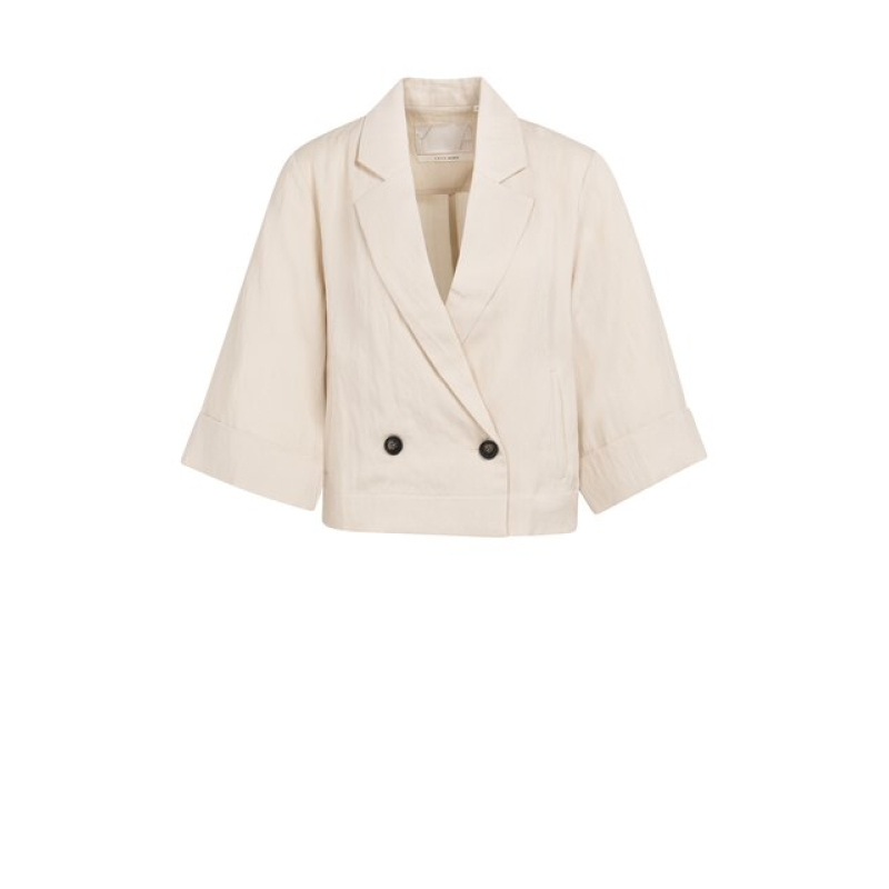 YAYA Woven loose fit blazer jacket cloud creme white