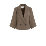 YAYA Woven loose fit blazer jacket washed brown