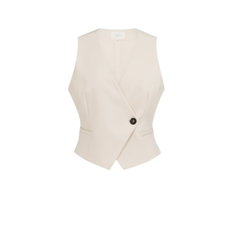YAYA Woven gilet with asymetrical 