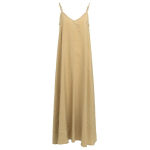YAYA Lange jurk met bandjes en losse pasvorm safari brown
