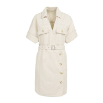 YAYA Denim look dress cloud creme white