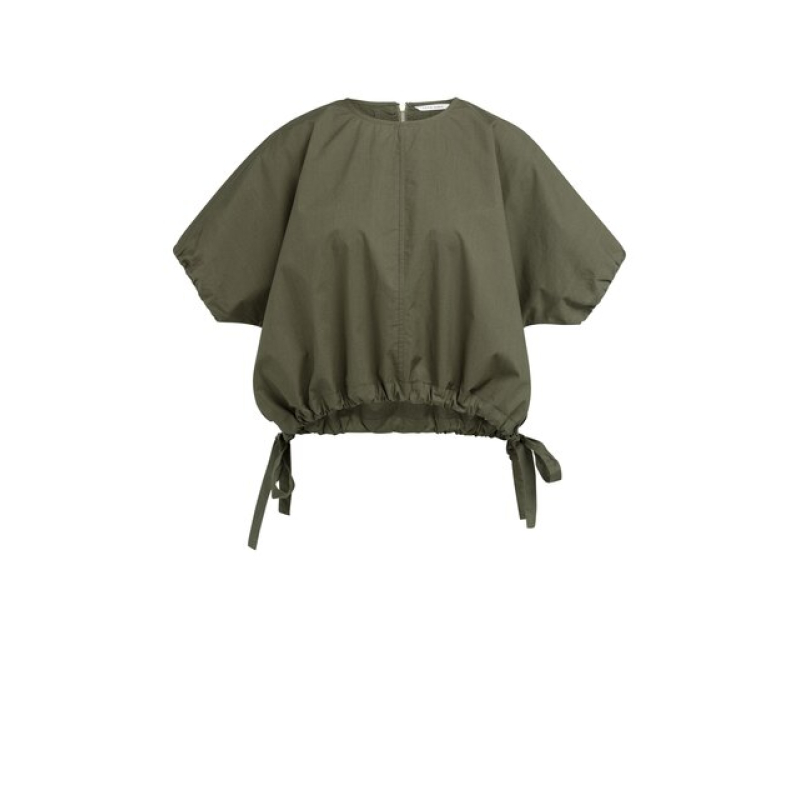 YAYA Boxy top with adjustable waist army green