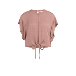 YAYA Flowy knotted top with elastic burlwood pink
