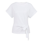 YAYA Top met ronde hals en knoopdetail pure white