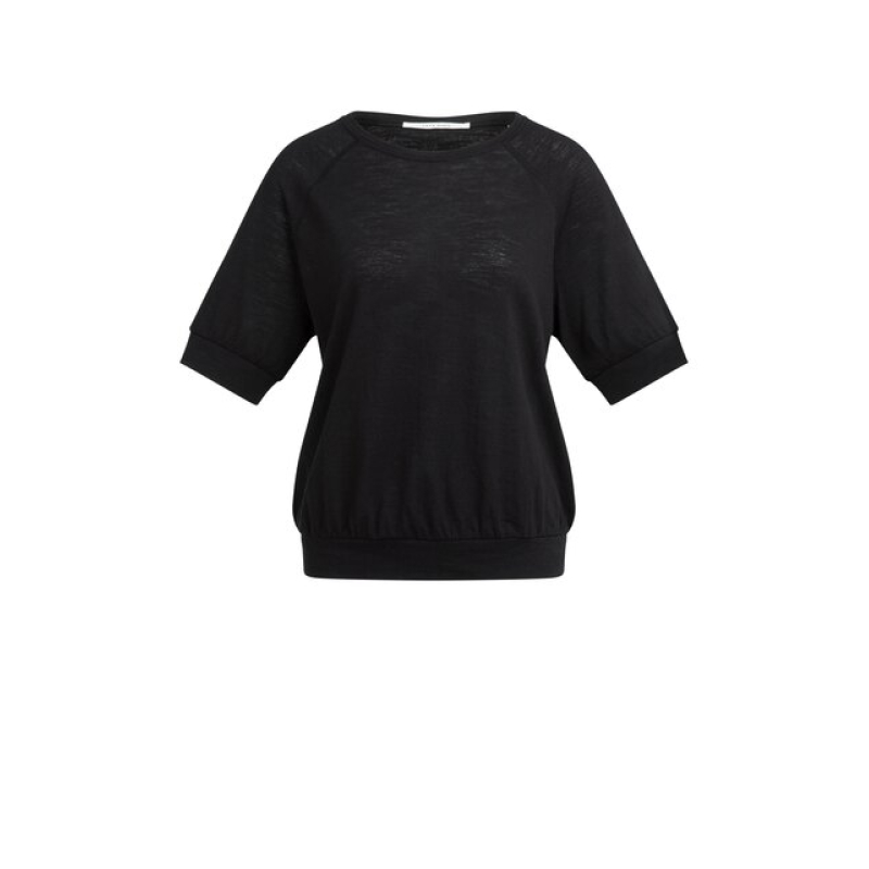 YAYA Jersey top with knitted outlook black