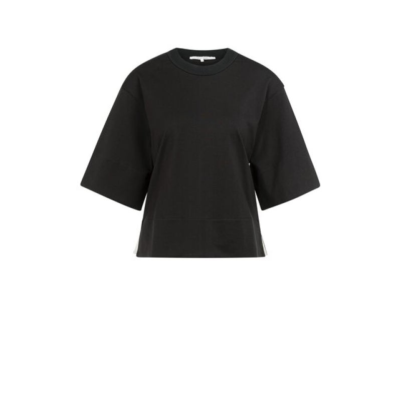 YAYA Jersey top with woven details 
