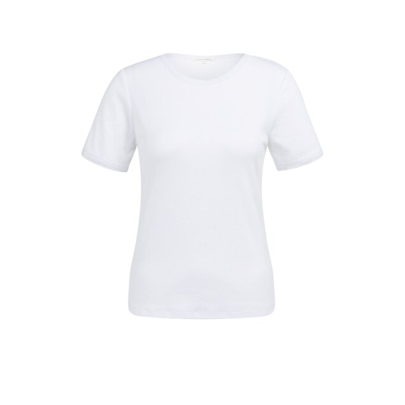 YAYA T-shirt with mesh edge pure white