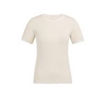 YAYA T-shirt with mesh edge creme beige