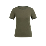 YAYA T-shirt with mesh edge army green