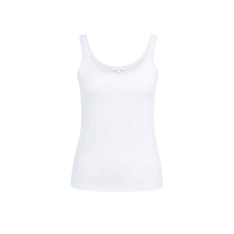 YAYA Singlet with mesh edge pure white