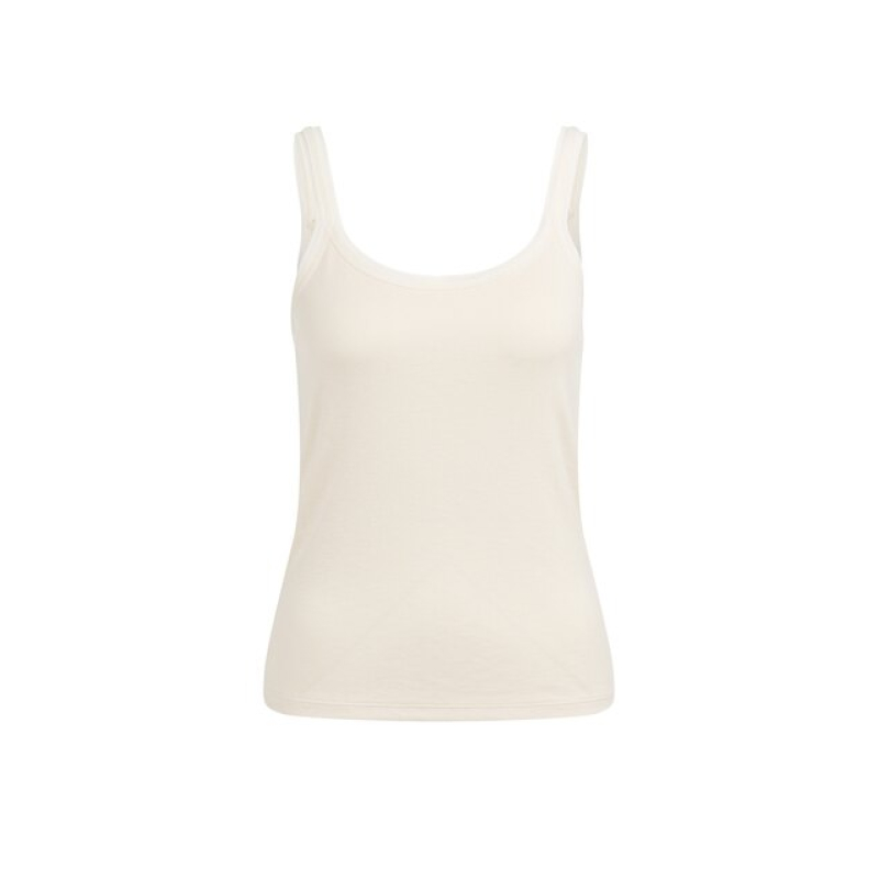 YAYA Singlet with mesh edge creme beige