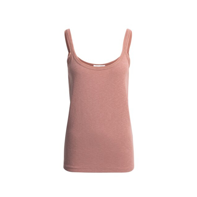 YAYA Singlet with mesh edge burlwood pink