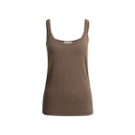 YAYA Singlet with mesh edge washed brown
