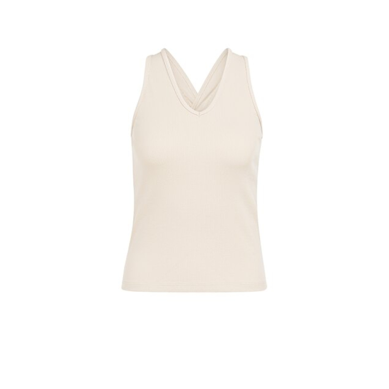 YAYA Singlet with fancy racerback cloud white