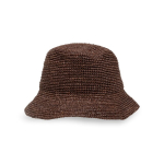 YAYA Bucket hat van gehaakt stro aubergine purple