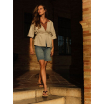 YAYA Jersey blouse met stikdetails rawhide brown